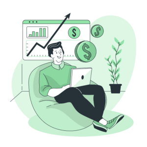 mann-sitzt-auf-couchsack-mit-laptop-geld-finanzen-illustration-dsching.de